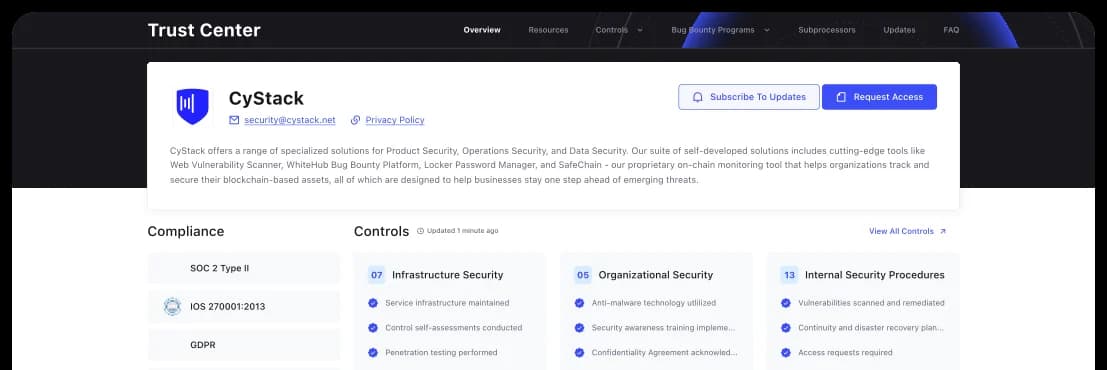 CyStack trust center