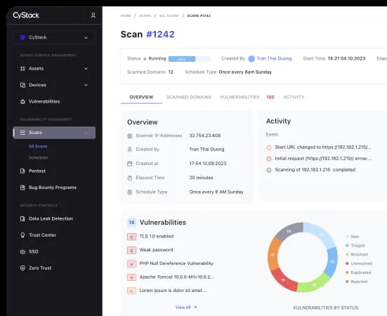 CyStack VulnScan dashboard
