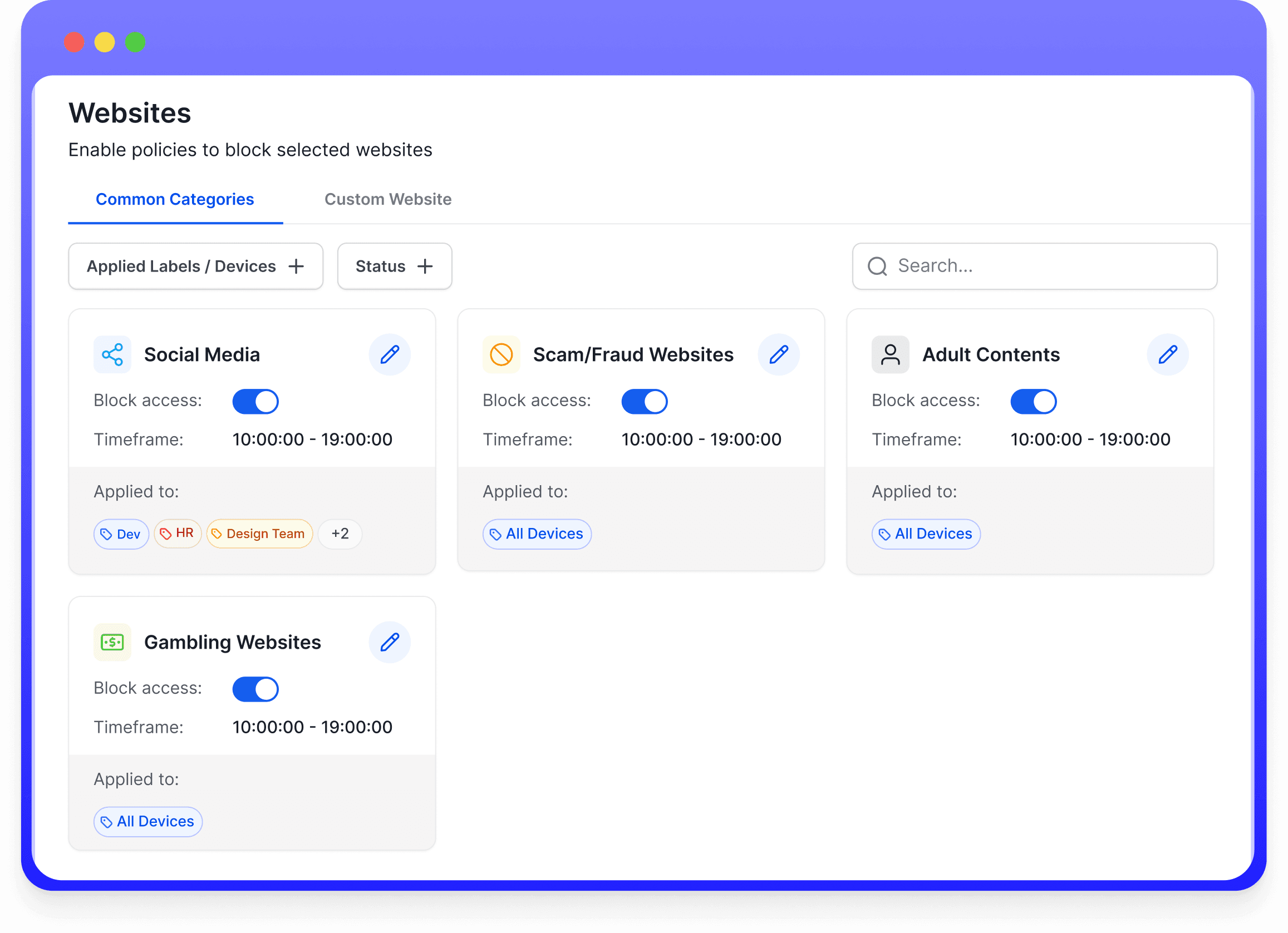 Application & Website Access Control