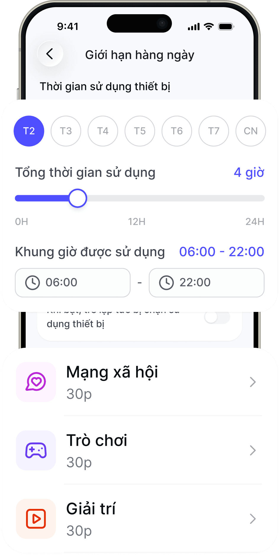 Giới hạn thời gian tự động, tiện lợi