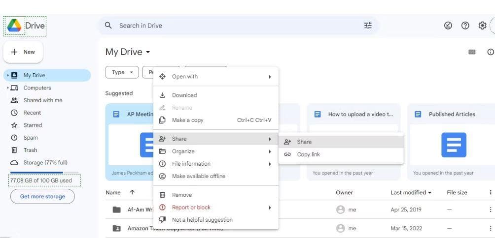Mô hình trách nhiệm chia sẻ trong Google Drive giữa hệ thống và người dùng