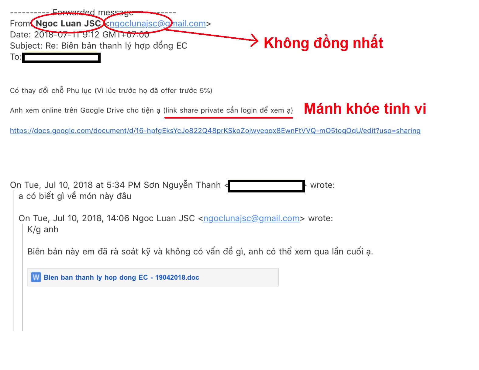 mẫu email giả mạo