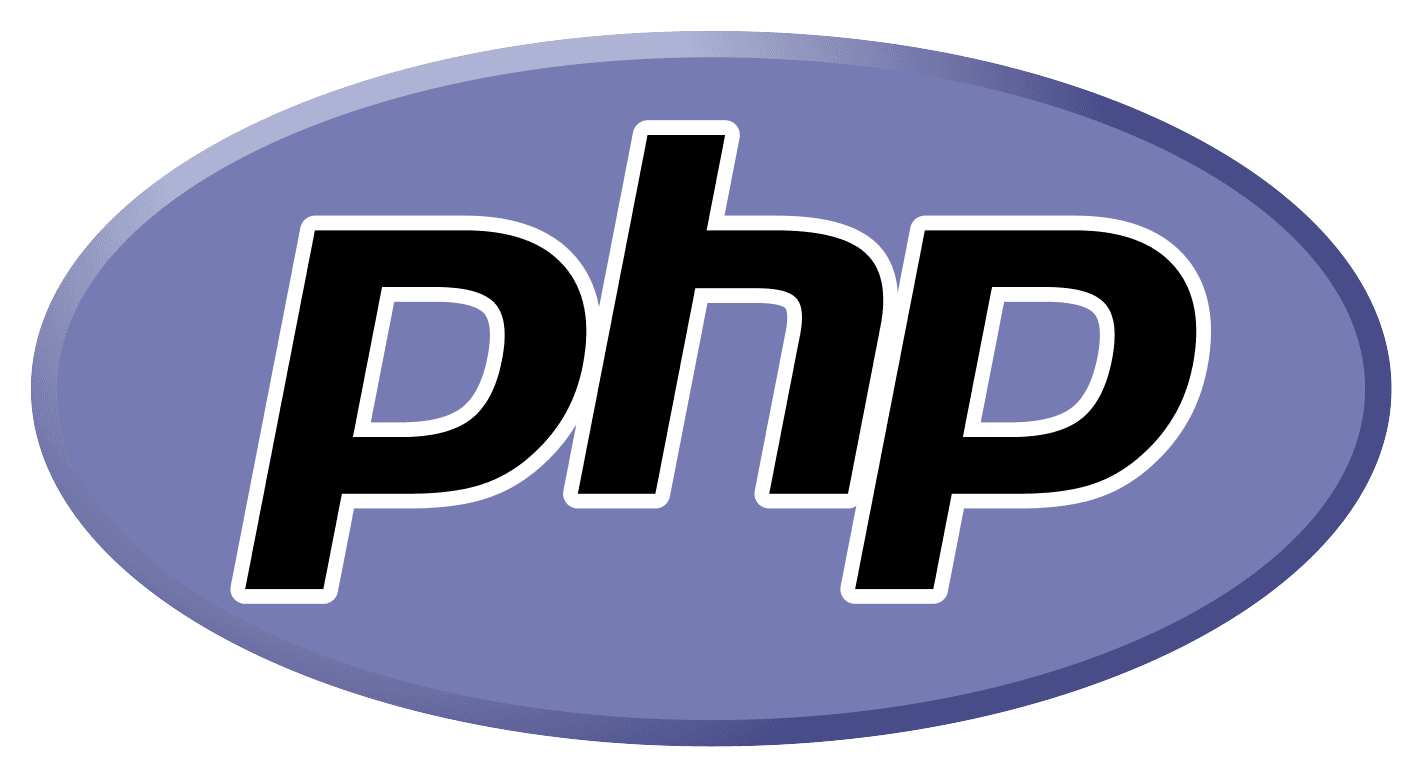 Logo chính thức của ngôn ngữ lập trình PHP, chữ php trên nền hình elip màu xanh