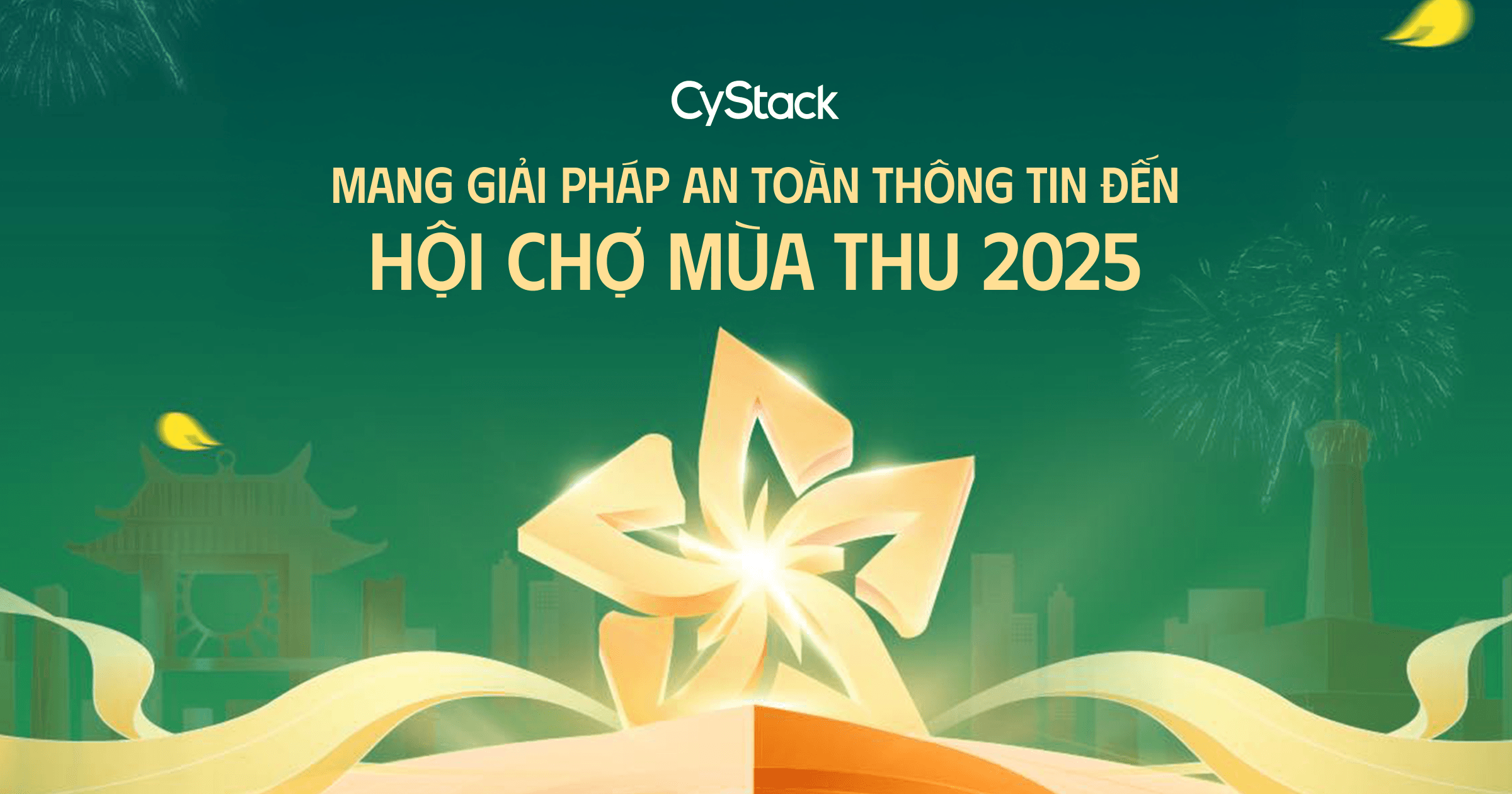 CyStack logo, the key visual of the Vietnam Golden Autumn Fair 2025