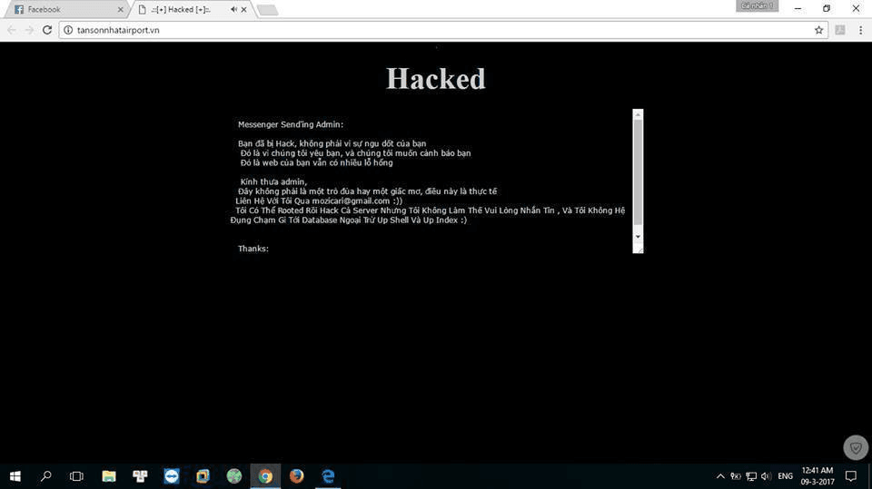 Tân Sơn Nhất bị deface 