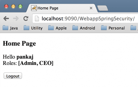 Hướng dẫn ví dụ Spring Security