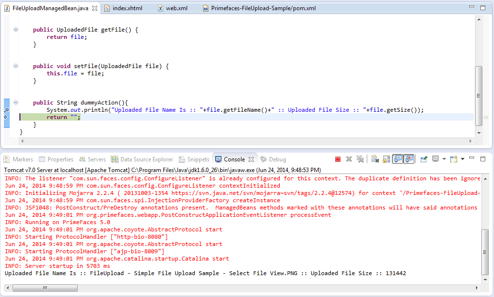fileupload trong PrimeFaces