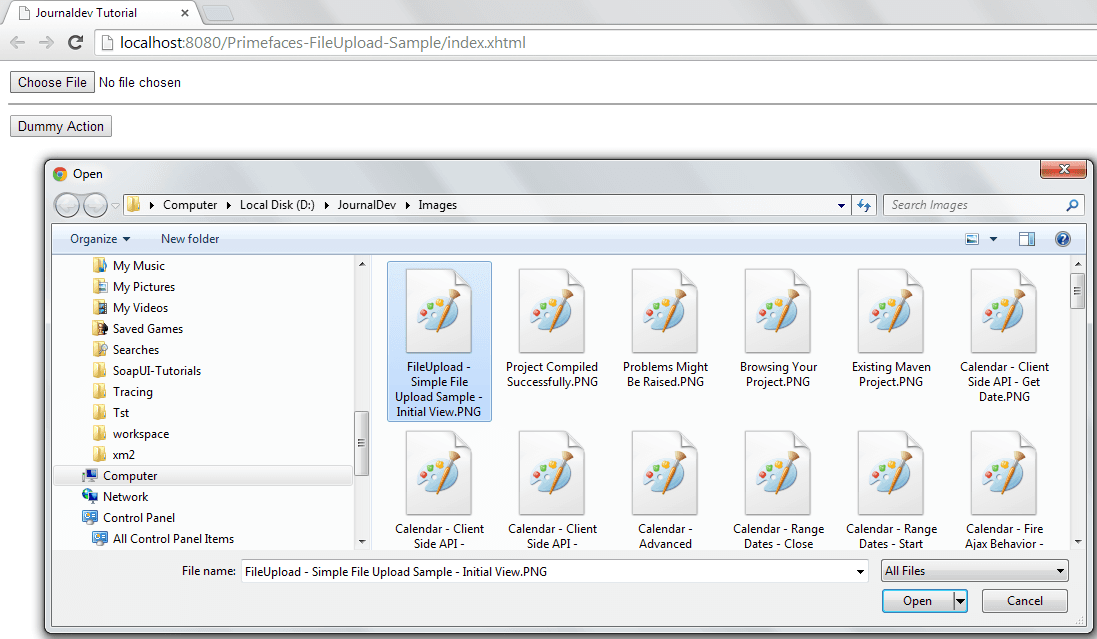 fileupload trong PrimeFaces