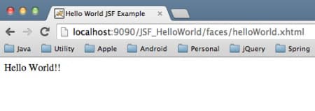 JSF Hello World Output