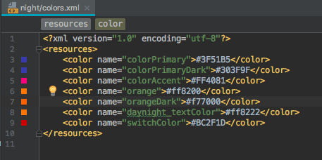 Code tích hợp theme DayNight trong Android