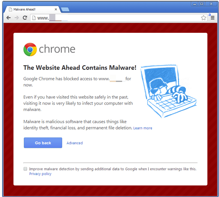 Cảnh báo phần mềm độc hại của Chrome