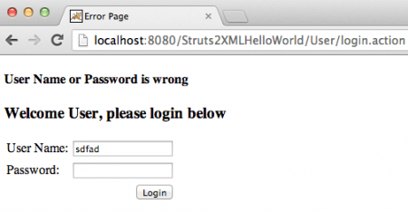 Struts Hello World XML Error
