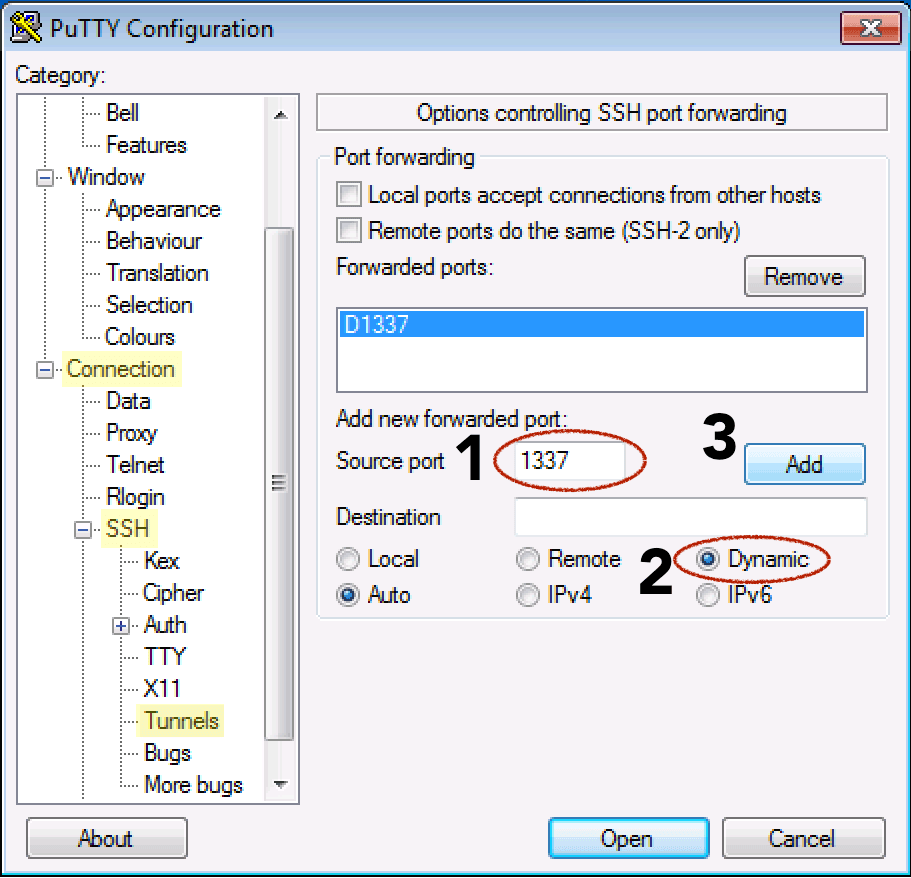 sử dụng SOCKS proxy