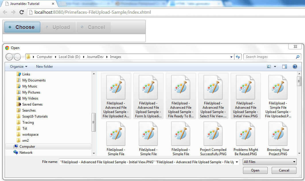 fileupload trong PrimeFaces