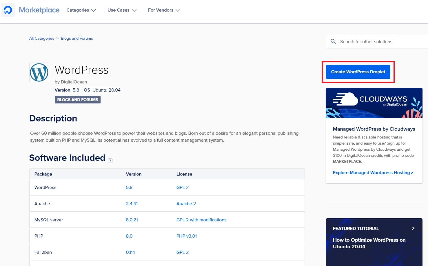 Cài WordPress Trên DigitalOcean