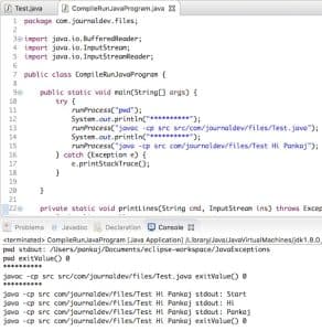 compile run java program from java program eclipse