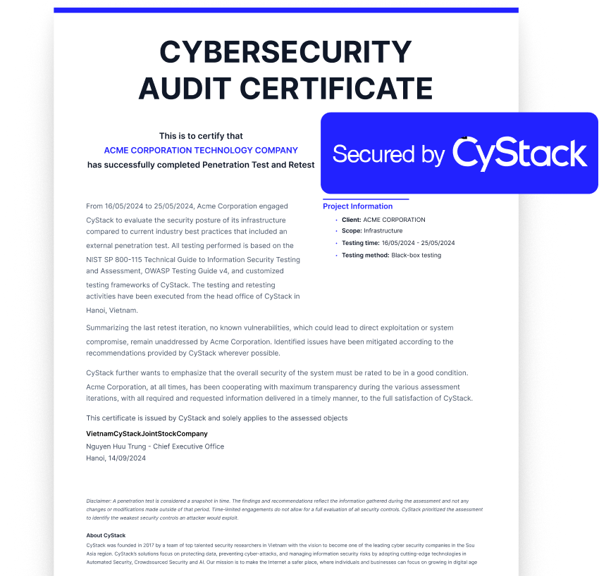 CyStack penetration testing