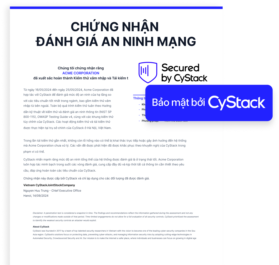 CyStack penetration testing